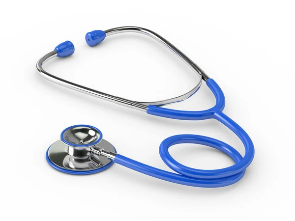 3d rendered blue stethoscope isolated over white — Stock Photo, Image