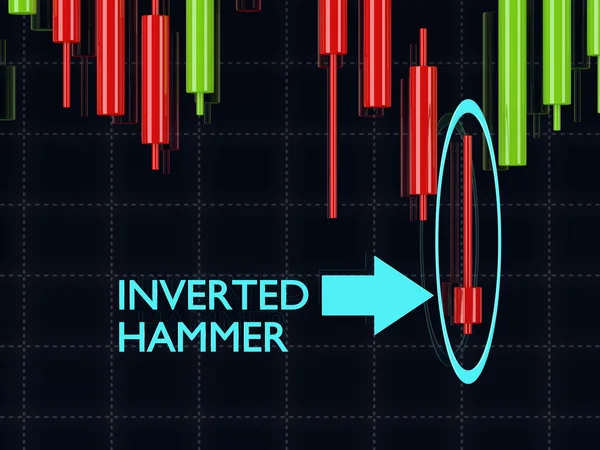 3d rendering of forex candlestick inverted hammer pattern over d — Stock Photo, Image