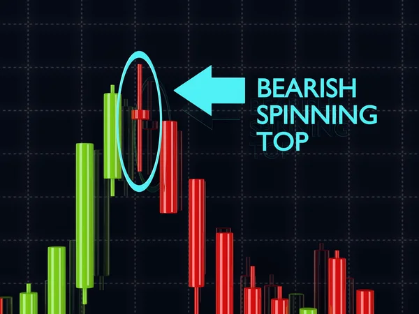 3d rendering of forex bearish spinning top candlestick  pattern — Stock Photo, Image