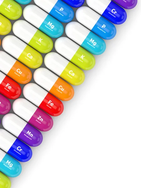 3d renderização de pílulas com suplementos dietéticos — Fotografia de Stock