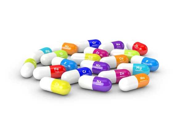 3d rendering of dietary supplements isolated over white — Stock Photo, Image