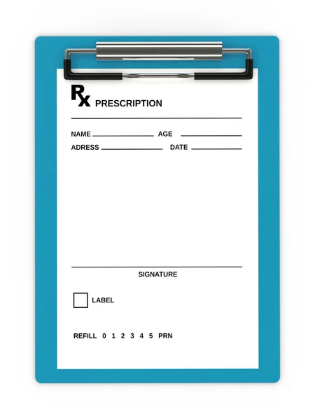 3d representación de la prescripción rx sobre blanco — Foto de Stock