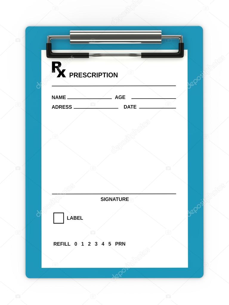 3d rendering of rx prescription over white 