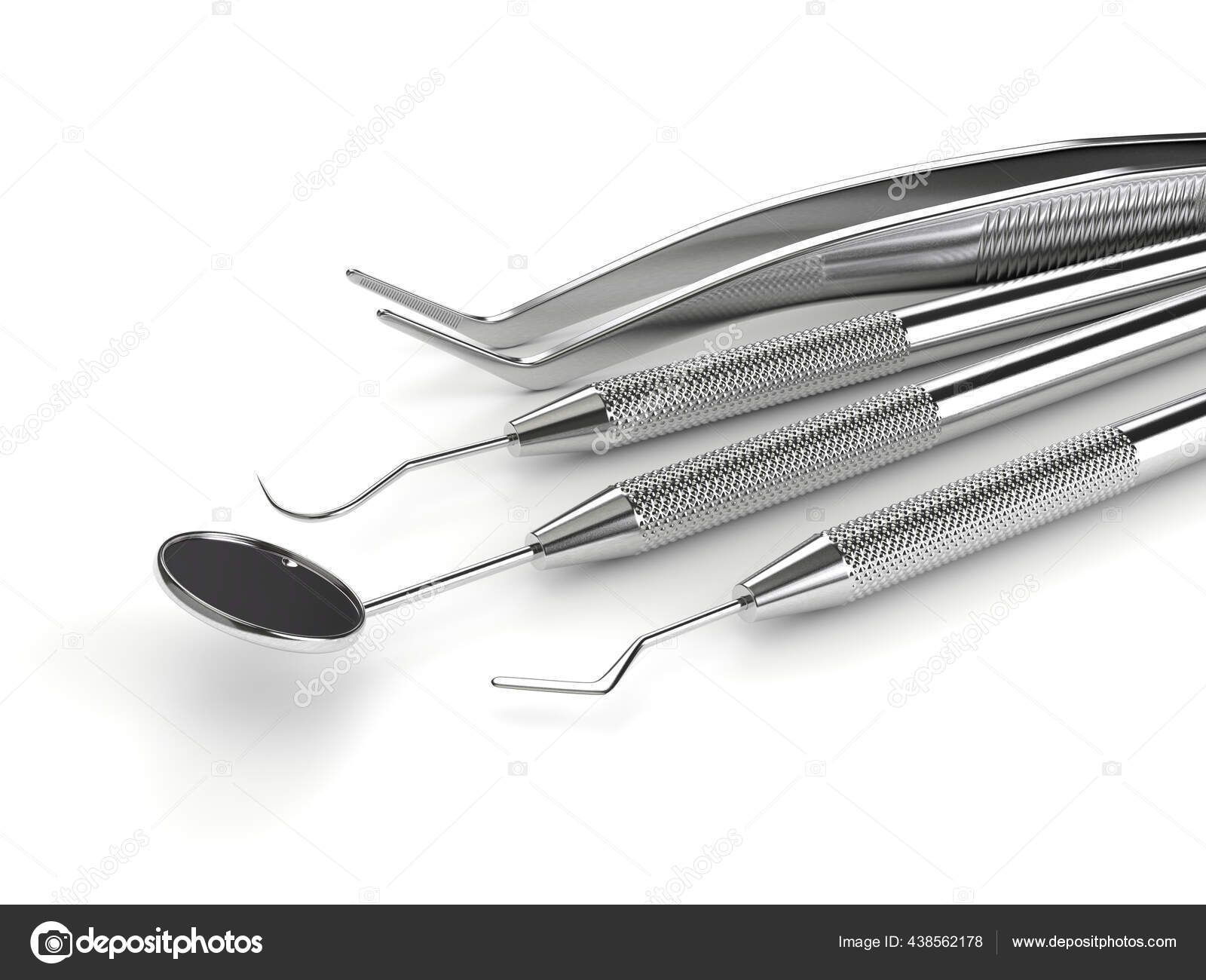 Render Dental Diagnostic Instruments White Background Stock Photo by