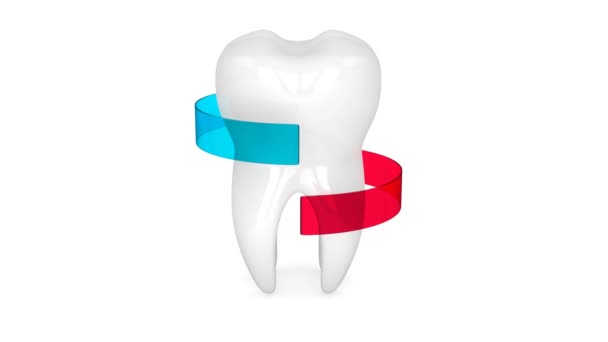 回転矢で歯のシームレスなループアニメーション 歯の鮮度のコンセプト — ストック動画