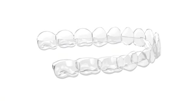 Invisalign Retenedor Extraíble Invisible Sobre Fondo Blanco — Vídeos de Stock