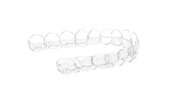 Upper Clear Removable Retainer Movement White Background — Stock Video