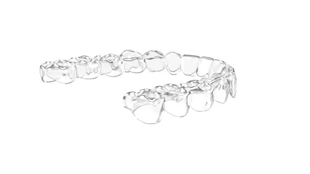 Lower Clear Removable Retainer Movement White Background — Stock Video