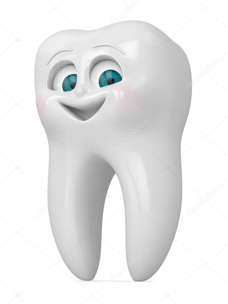 Representación 3D de dibujos animados Mr Tooth aislado sobre backgorund blanco. Concepto de odontología infantil. 2023 Representación 3D de dibujos animados Mr Tooth aislado sobre backgorund blanco. Concepto de odontología infantil. 2023