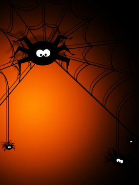 örümcekler ve metin için yer Halloween arka plan