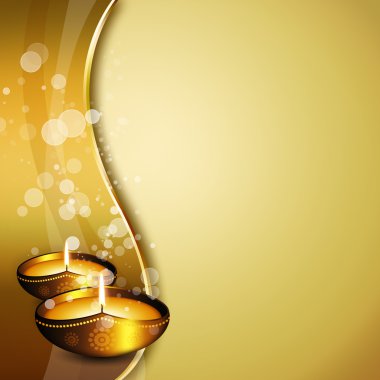 kandil ile altın arka plan üzerinde diwali selamlar