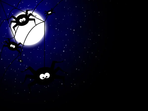 Хеллоуїн фон з чорними павуками — стокове фото