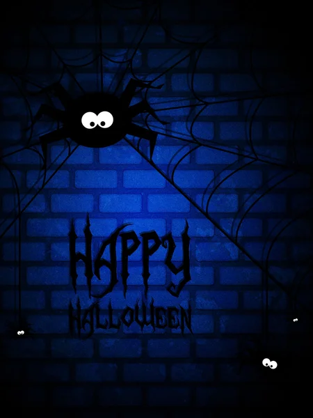 Halloween background with black spiders and spiders web — стоковое фото