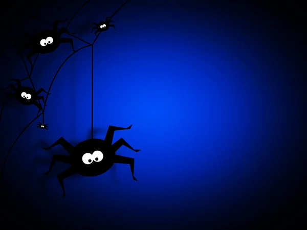 Halloween background with black spiders — Stock Photo, Image