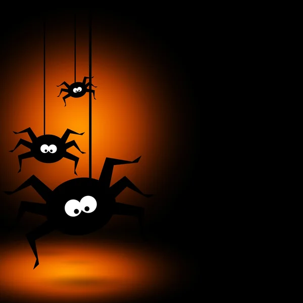 Halloween background with black spiders — Stock Photo, Image