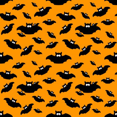 yarasalar üzerinde turuncu arka plan ile Halloween desen