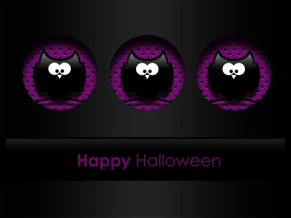 Halloween-Grußkarte mit schwarzen Eulen — Stockfoto