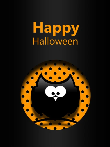 Halloween greetings card with black owl — Stock Photo, Image