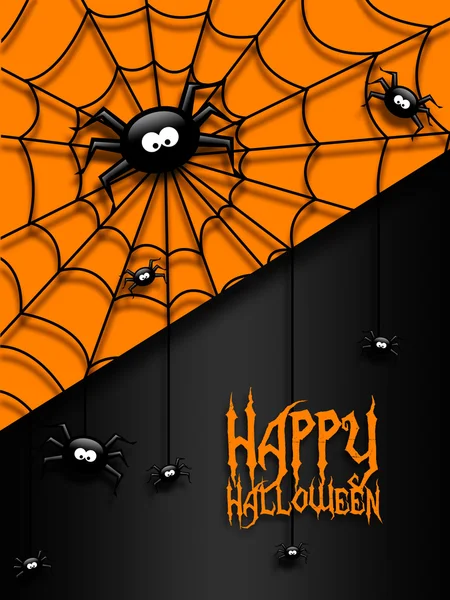 Halloween greetings card with  black spiders — Stock Photo, Image