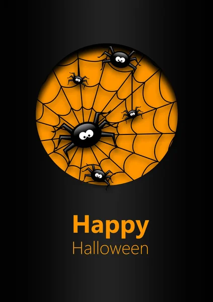 Biglietto di auguri di Halloween con ragni — Foto Stock