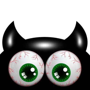 Halloween Metin için yer ile yeşil gözlü canavar