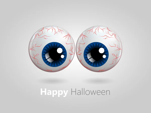 Drôles de dessins animés yeux bleus avec voeux halloween — Photo