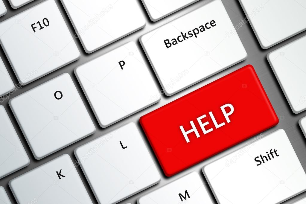 computer keyboard with help button — Stock Photo © ayo888 54570603