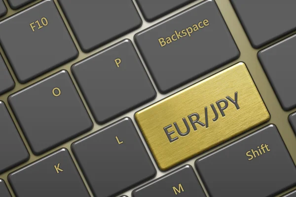 Computer keyboard with euro and yen button — Stock Photo, Image