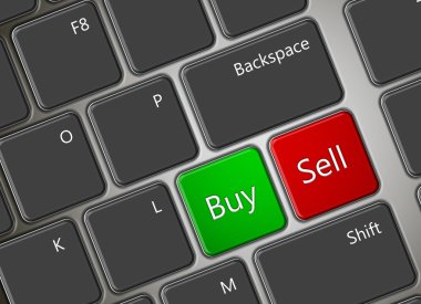 bilgisayar klavye ile satın almak ve satmak düğmeleri