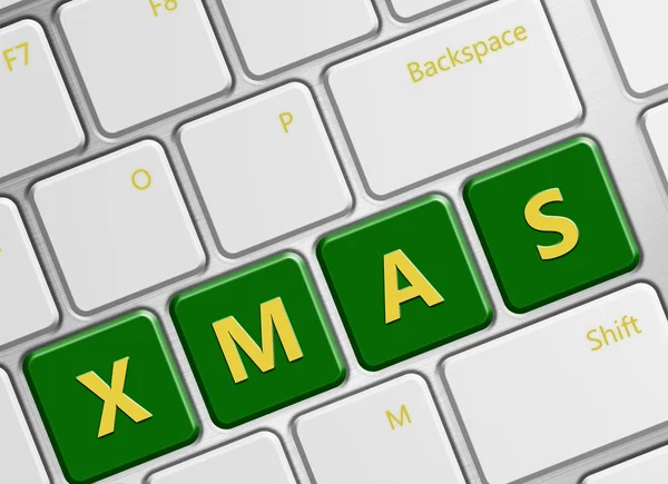 Computer keyboard with xmas buttons — Stock Photo, Image