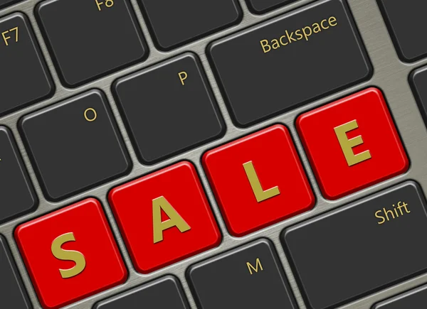 Teclado do computador com botões de venda — Fotografia de Stock