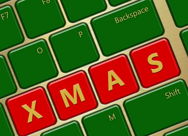 Teclado de ordenador con botones de Navidad —  Fotos de Stock