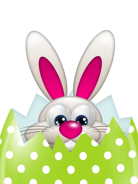 Easter bunny in spring egg with place for text — Stock Photo, Image