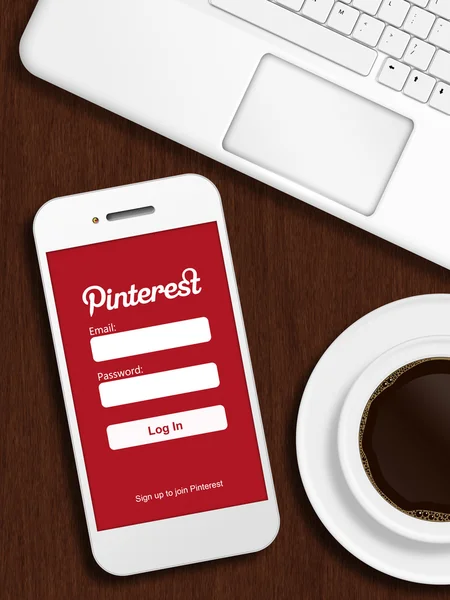 Pinterest l グダンスク、ポーランド - 2014 年 10 月 24 日: 携帯電話 — ストック写真