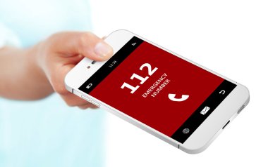 cep telefonu acil durum numarası 112 ile izole ove tutan el