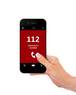 cep telefonu acil durum numarası 112 ile izole ove tutan el