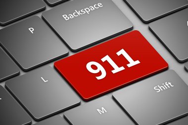 Acil durum numarası 911'i ile bilgisayar klavye
