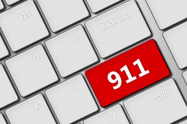 Acil durum numarası 911'i ile bilgisayar klavye