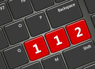  bilgisayar klavye ile 112 Acil durum numarası