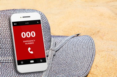 hareket eden telefon ile acil durum numarası 000 sahilde