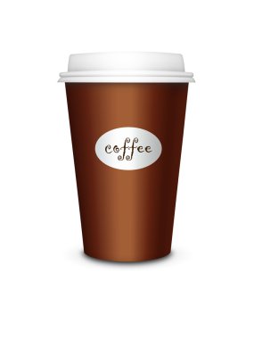 Tek kullanımlık Kupası beyaz arka plan üzerinde izole