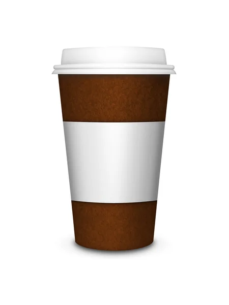 흰색 배경 위에 절연 커피 컵 — 스톡 사진