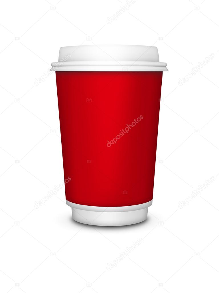 disposable cup isolated over white background