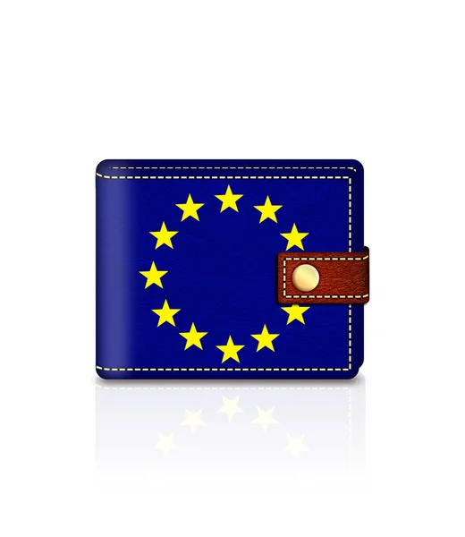 Wallet with european union flag isolated over white — Stock Photo, Image