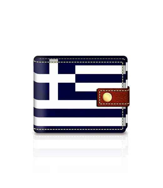 Plånbok med grekisk flagg isolerade över vita — Stockfoto
