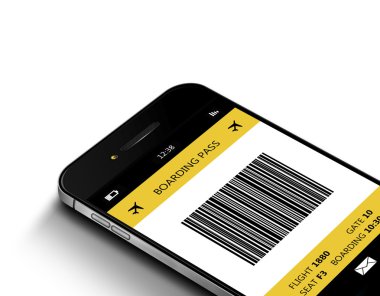 hareket eden telefon ile mobil biniş kartı üzerinde beyaz
