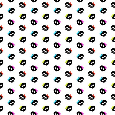 Beyaz arka plan üzerinde yay ile siyah kafatası