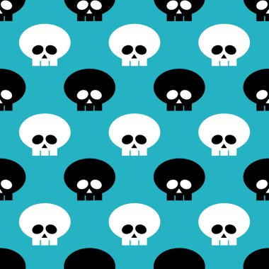 üzerinde mavi siyah ve beyaz kafatasları ile Seamless Modeli