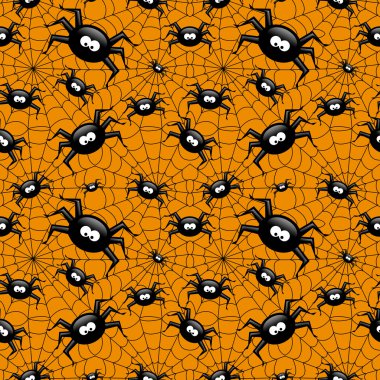 Halloween örümcek ve örümcekler web üzerinden oran ile seamless modeli