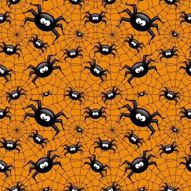 Halloween örümcek ve örümcekler web üzerinden oran ile seamless modeli